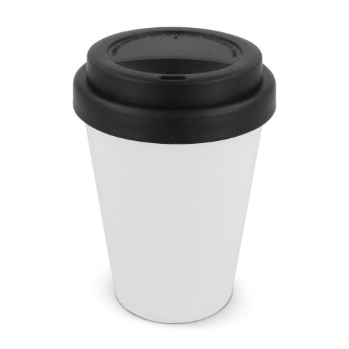 Koffiebeker wit met gekleurd deksel 250ml - Yana Gifts