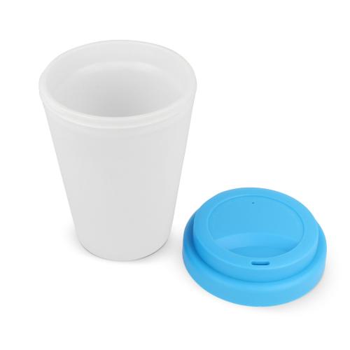 Koffiebeker wit met gekleurd deksel 250ml - Yana Gifts